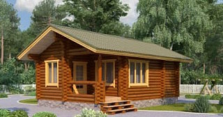 Одноэтажный дом из бревна под ключ в Городце –цены от 135161 рублей