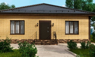 Проекты одноэтажных домов из кирпича | Строй-Грд - Городец от 3639 рублей