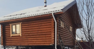 Баня из оцилиндрованного бревна под ключ в Городце - от 135161 рублей